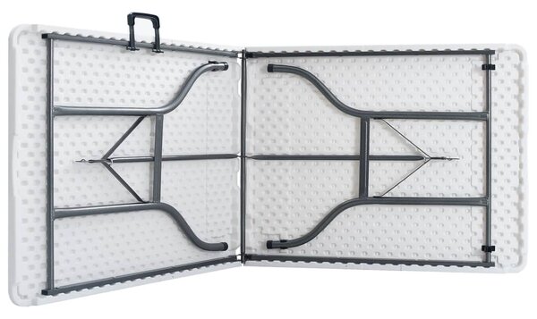 Fehér HDPE összecsukható kerti asztal 180 x 72 x 72 cm