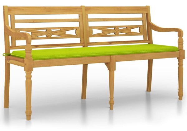 Tömör tíkfa Batavia pad világoszöld párnával 150 cm