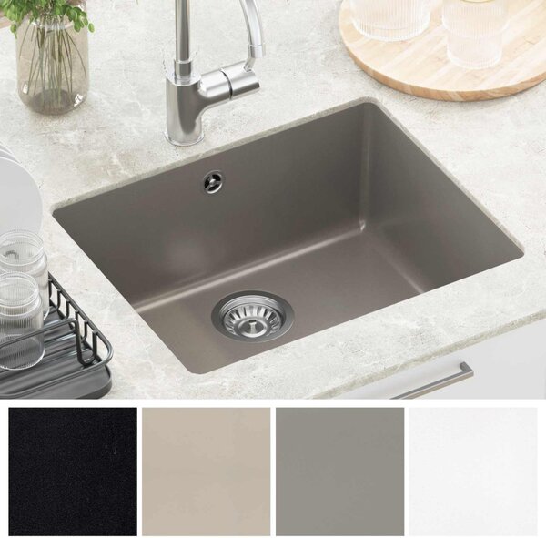 Mosogató Szürke 530 x 460 mm 80% Kvarc és 20% Gyanta