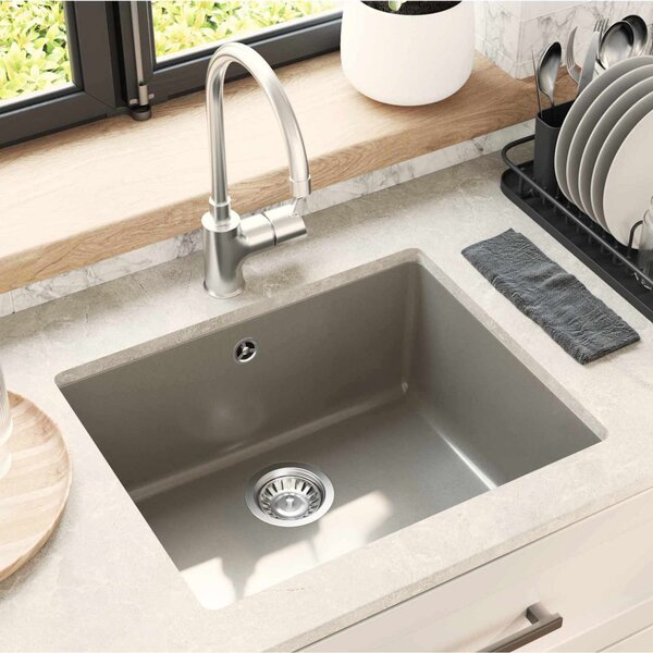 Mosogató Szürke 530 x 460 mm 80% Kvarc és 20% Gyanta