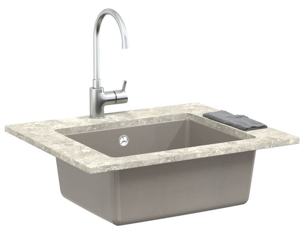 Mosogató Szürke 530 x 460 mm 80% Kvarc és 20% Gyanta