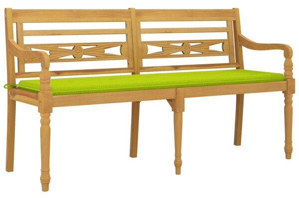 Tömör tíkfa Batavia pad világoszöld párnával 150 cm