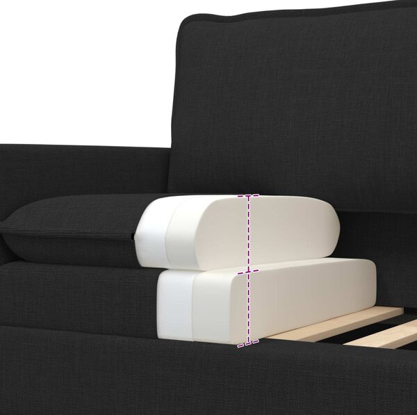 VidaXL Kanapé Fekete 156 x 81 x 87,5 cm Szövet