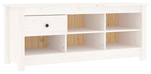 Fehér tömör fenyőfa cipősszekrény 110 x 38 x 45,5 cm