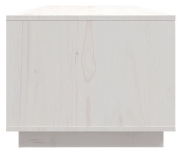 Fehér tömör fenyőfa dohányzóasztal 110x50x40 cm