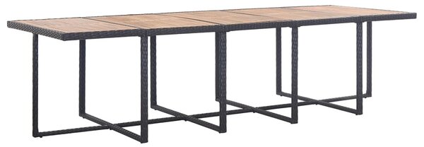 15 részes fekete polyrattan kültéri étkezőgarnitúra párnákkal