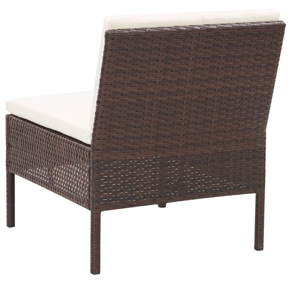 VidaXL 3-részes barna polyrattan kerti ülőgarnitúra párnákkal