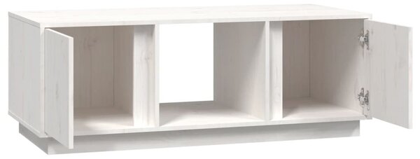 Fehér tömör fenyőfa dohányzóasztal 110x50x40 cm