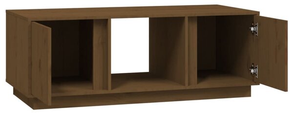 Mézbarna tömör fenyőfa dohányzóasztal 110 x 50 x 40 cm