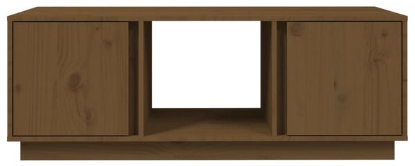 Mézbarna tömör fenyőfa dohányzóasztal 110 x 50 x 40 cm