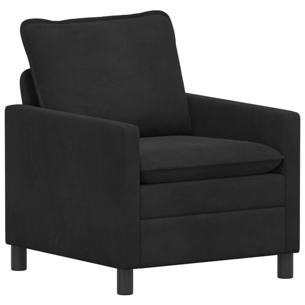 Kanapé Szett 2 pcs Fekete Bársony