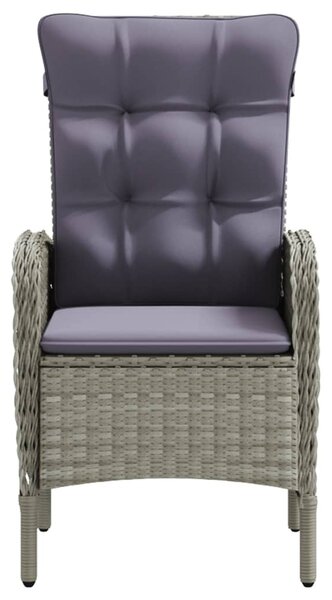 7 részes szürke és fekete kerti étkezőgarnitúra párnákkal