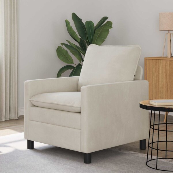 VidaXL Kanapé Krémszínű 76 x 81 x 87,5 cm Bársony