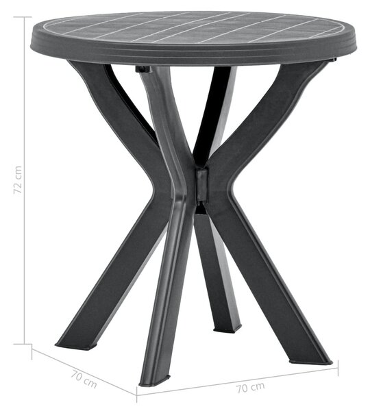 Antracitszürke műanyag bisztróasztal Ø70 cm