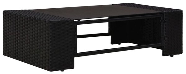 2 részes fekete polyrattan kerti ülőgarnitúra