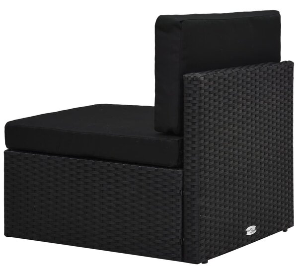 2 részes fekete polyrattan kerti ülőgarnitúra