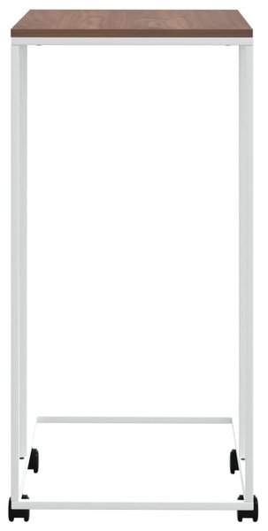 Fehér szerelt fa kisasztal kerekekkel 40 x 30 x 63,5 cm