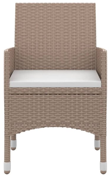 5 részes polyrattan és üveg kerti étkezőgarnitúra párnákkal