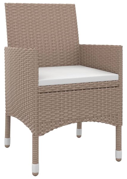 5 részes polyrattan és üveg kerti étkezőgarnitúra párnákkal