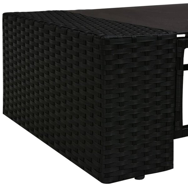 2 részes fekete polyrattan kerti ülőgarnitúra