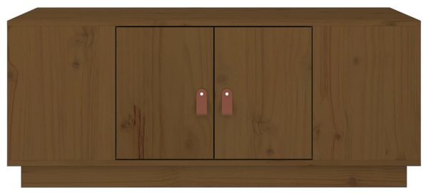 Mézbarna tömör fenyőfa dohányzóasztal 100 x 50 x 41 cm