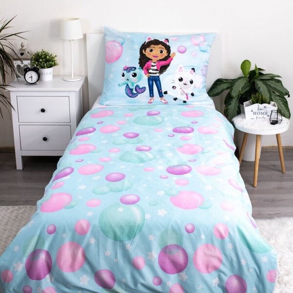 Egyszemélyes mikroszálas gyerek ágyneműhuzat 140x200 cm Gabby's Dollhouse "bubbles" – Jerry Fabrics