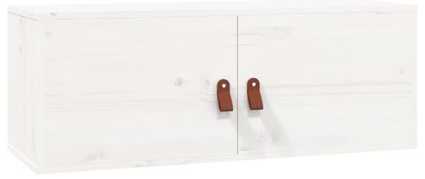 Fehér tömör fenyőfa faliszekrény 80 x 30 x 30 cm