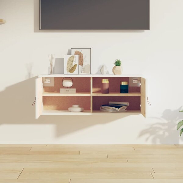 Fehér tömör fenyőfa faliszekrény 80 x 30 x 30 cm
