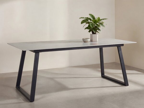 Asztal Dallas 5355, 75x90cm, Szürke, Fekete