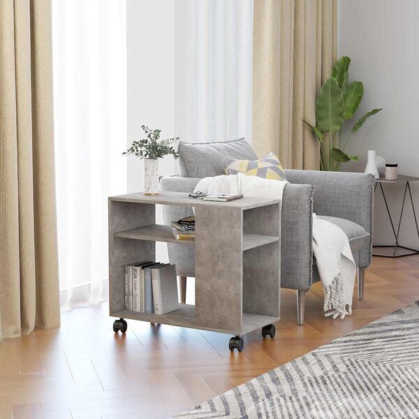 Betonszürke szerelt fa kisasztal 70 x 35 x 55 cm