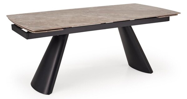Asztal Houston 2208, 75x85cm, Barna márvány, Fekete