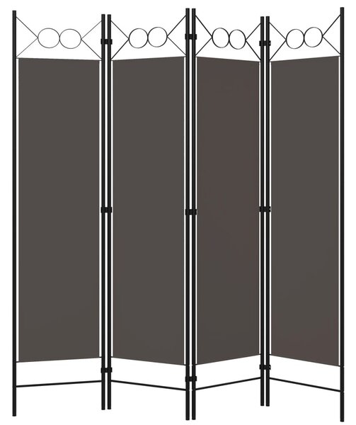 Antracitszürke 4 paneles paraván 160 x 180 cm