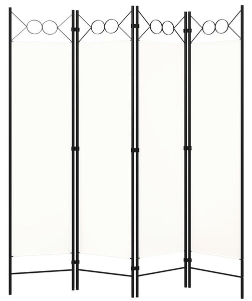 Krémfehér 4 paneles paraván 160 x 180 cm