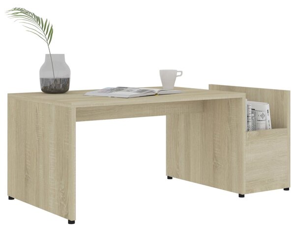 Sonoma tölgy színű szerelt fa dohányzóasztal 90 x 45 x 35 cm