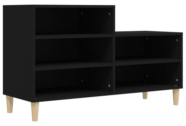 Fekete szerelt fa cipősszekrény 102x36x60 cm