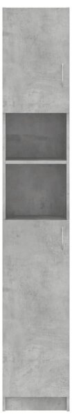 Betonszürke szerelt fa fürdőszobaszekrény 32 x 25,5 x 190 cm