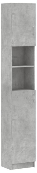 Betonszürke szerelt fa fürdőszobaszekrény 32 x 25,5 x 190 cm