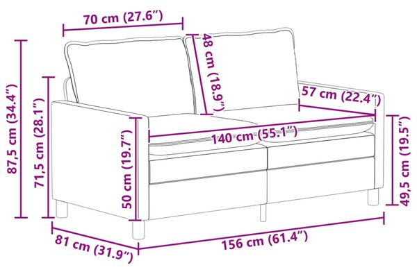 VidaXL Kanapé Bézs 156 x 81 x 87,5 cm Szövet