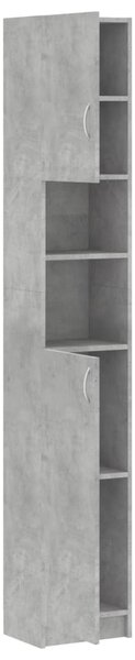 Betonszürke szerelt fa fürdőszobaszekrény 32 x 25,5 x 190 cm