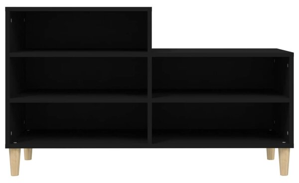 Fekete szerelt fa cipősszekrény 102x36x60 cm