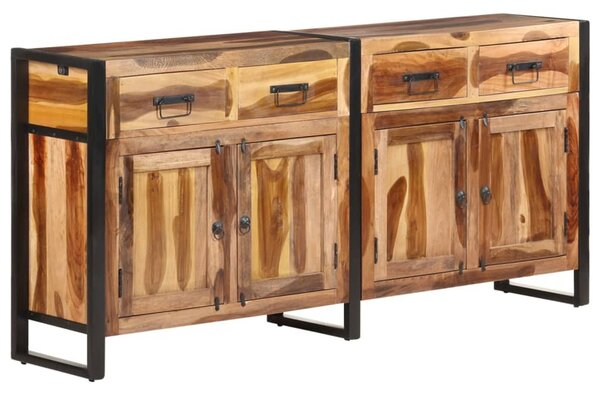 Tömör akácfa tálalószekrény mézszínű felülettel 172x35x80 cm