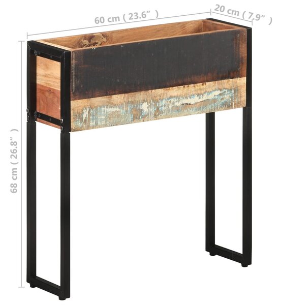 Tömör újrahasznosított fa virágtartó 60 x 20 x 68 cm