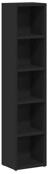 2 db fekete forgácslap CD-tartó szekrény 21 x 16 x 93,5 cm