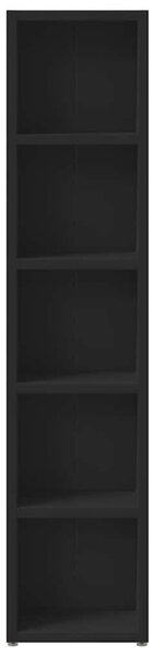 2 db fekete forgácslap CD-tartó szekrény 21 x 16 x 93,5 cm