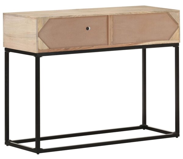 Tömör mangófa és természetes nád tálalóasztal 100 x 35 x 76 cm