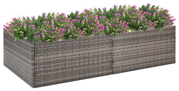 VidaXL szürke polyrattan kerti ültetőláda 157 x 80 x 40 cm