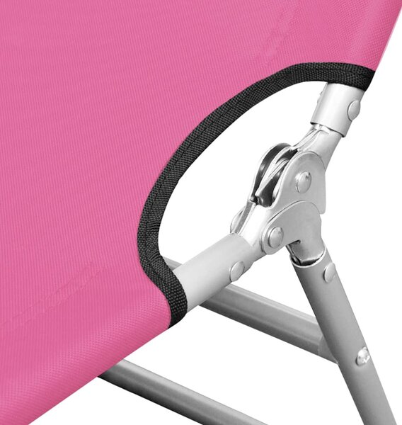 Magenta színű acél összecsukható napozóágy fejpárnával