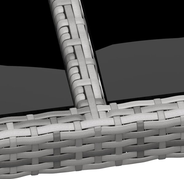 Szürke polyrattan és edzett üveg kerti asztal 200 x 150 x 75 cm