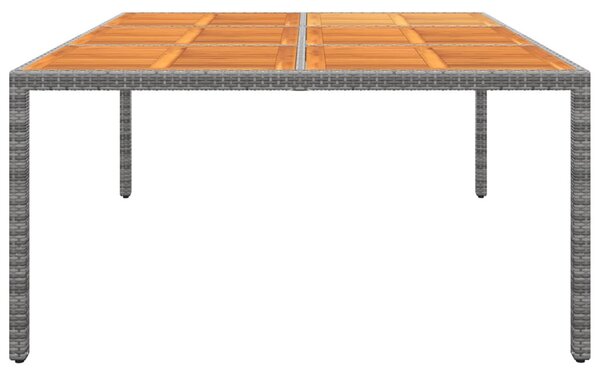 Szürke akácfa és polyrattan kerti asztal 200 x 150 x 75 cm