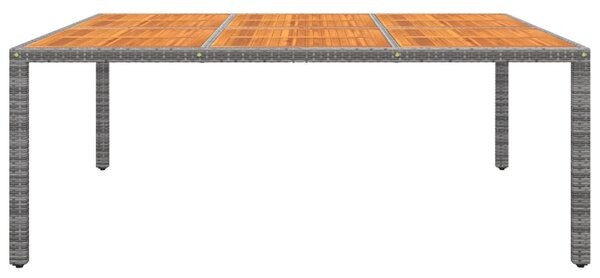Szürke akácfa és polyrattan kerti asztal 200 x 150 x 75 cm